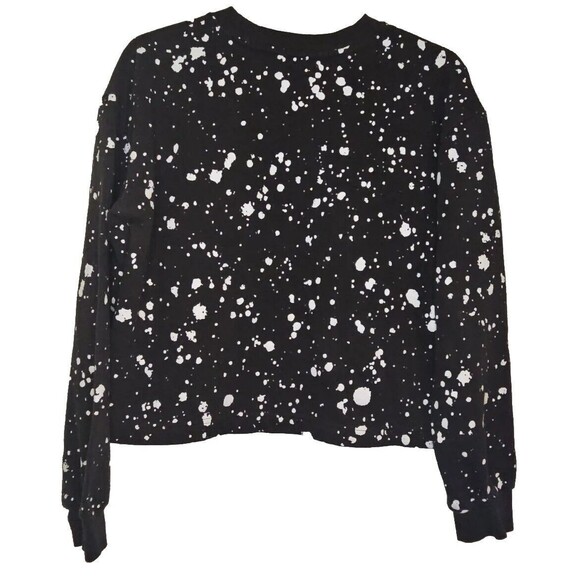 Tom & Jerry Sweater Juniors Size XL Retro Cropped Pullover Paint Splatter Black - Picture 2 of 4